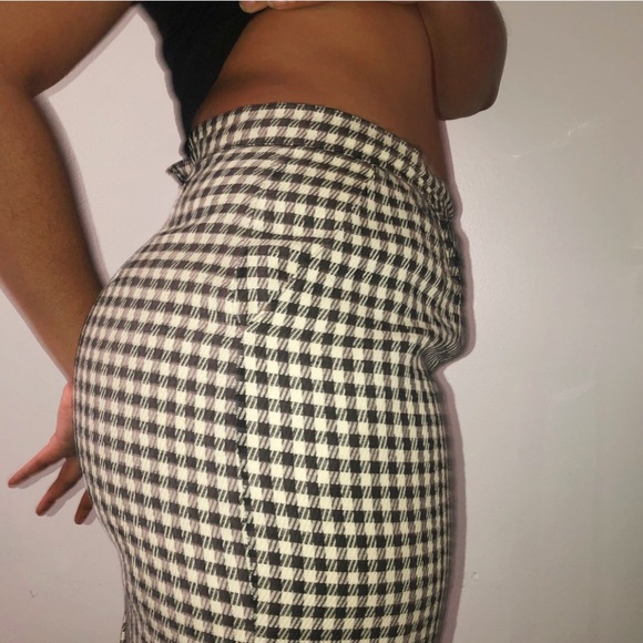 Houndstooth High Waisted Skirt - Picture 1 of 3